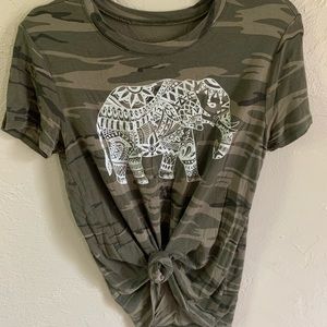 Camo elephant top